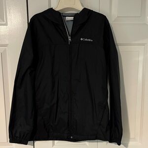 Kids Columbia Black Hooded Rain Jacket size XL 18-20